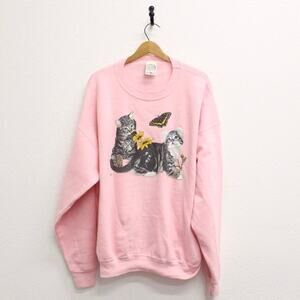 Vintage Kitty Cats in Garden Sweatshirt XXXL 3X